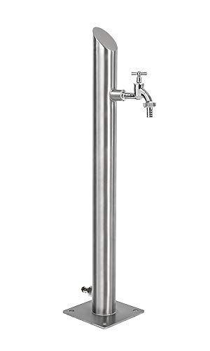 KTC Tec Wassersäule Edelstahl V2A Garten Brunnen Zapfsäule Wasserzapfsäule Wasserverteiler Zapfstelle SRS-1010