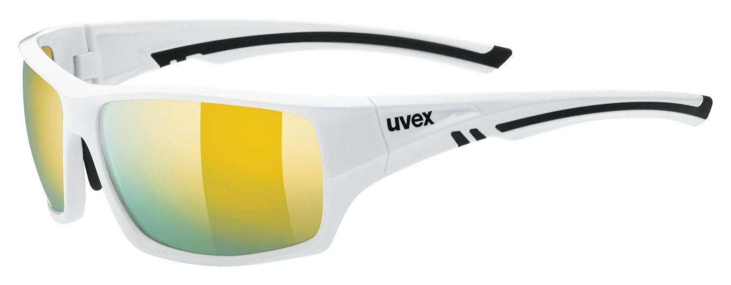 uvex Sportstyle 222 Polavision Sportbrille (8860 white, polavision/mirror yellow (S3))