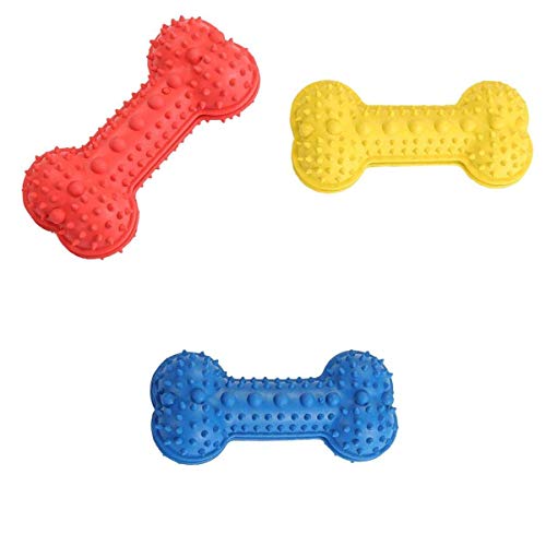 Tubayia 3 Stück Hunde Kauspielzeug Gummi Snack Knochen Hund Interaktives Spielzeug