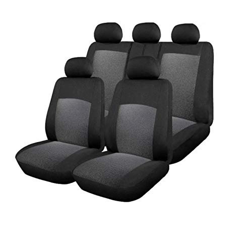 Sitzbezüge Auto Schonbezüge Grau Polyester mit teilbarer Rücksitzbank Komplettsatz Hochwertig Neu