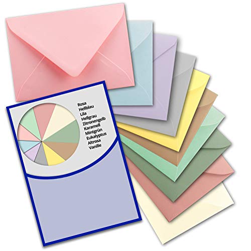 250 Brief-Umschläge - Farbenmix-Paket 4 - DIN C6-114 x 162 mm - Kuverts mit Nassklebung ohne Fenster für Gruß-Karten & Einladungen - Serie FarbenFroh