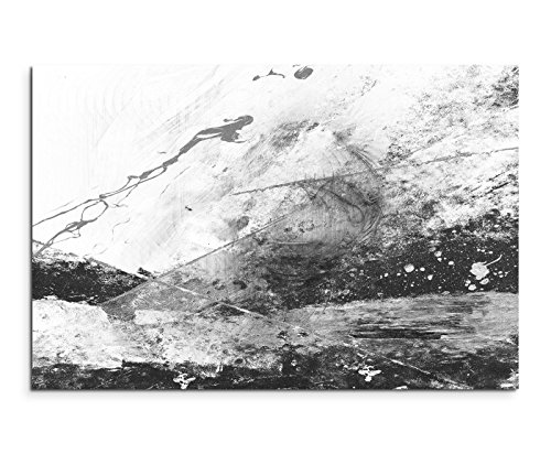 Sinus Art Abstrakt 1373-120x80cm SCHWARZ-Weiss Bilder - Wandbild Kunstdruck in XXL Format - Fertig Aufgespannt – TOP - Leinwand - Wand Bild - Kunst Bild - Wandbild abstrakt XXL