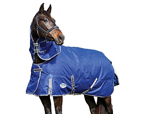 Weatherbeeta Comfitec Premier Free II Detach A Neck Medium Turnout Rug 7ft3 Dark Blue Grey White