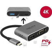 Delock USB Type-C Adapter zu HDMI und VGA mit USB 3.0 Port und PD (64074)