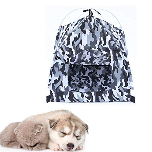 hundezelt Indoor Hunde Zelt Hundehütte Hundebett mit Sonnenschirm Hundezeltbett Hund Sonnenschirm Hundebett im Freien Wasserdichtes Hundezelt Gray