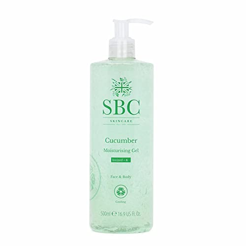 SBC Skincare - Feuchtigkeitscreme für Gesicht und Körper mit Gurke - 500 ml - Pflegt und Beruhigt die Haut - Fördert die Elastizität und Ausstrahlung - Bodylotion - Cucumber Moisturising Gel