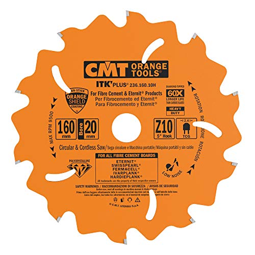 CMT Orange Tools 236.160.10h – Kreissägeblatt für harte Materialien/Schleifmittel 160 x 2.1 x 20 Z 10 CONICO