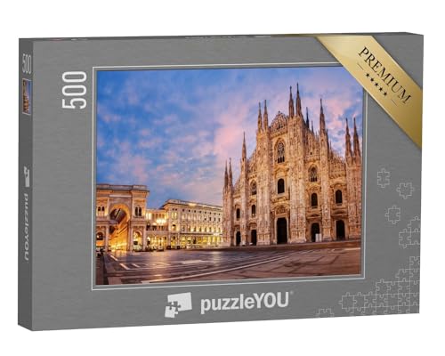 puzzleYOU: Puzzle 500 Teile „Mailänder Dom: Duomo di Milano bei Sonnenaufgang, Italien“