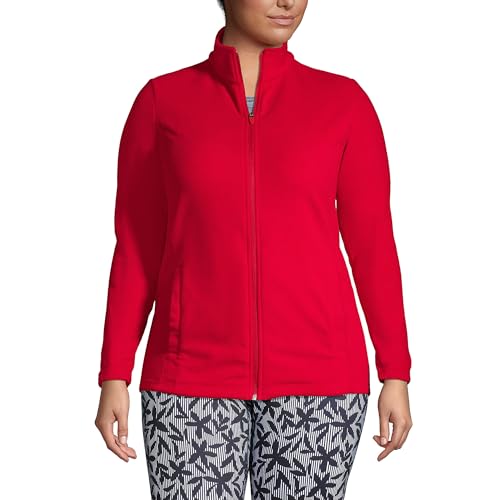 Lands' End Damen Langarm Fleecejacke Figurbetont und Ultraweich Freizeit Fleece Jacke für Damen