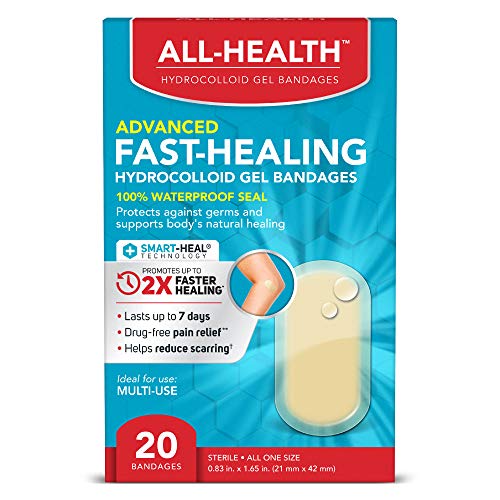 All Health All Health Advanced Fast Healing Hydrocolloid Gel Bandages, Regular 20 ct | 2X Faster Healing for First Aid Blisters or Wound Care, 20 Count