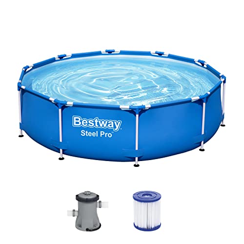 Bestway Steel Pro Framepool Set, rund mit Filterpumpe 305 x 76 cm Pool, Blau