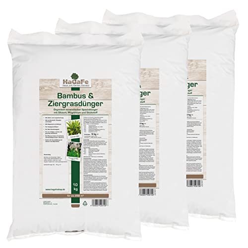 HaGaFe Bambusdünger & Ziergrasdünger Spezialdünger Dünger mit Silizium Magnesium Stickstoff (30 kg (3 x 10 kg))