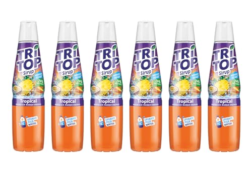 TRI TOP Tropical | kalorienarmer Sirup für Erfrischungsgetränk, Cocktails oder Süßspeisen | wenig Zucker (6 x 600ml)