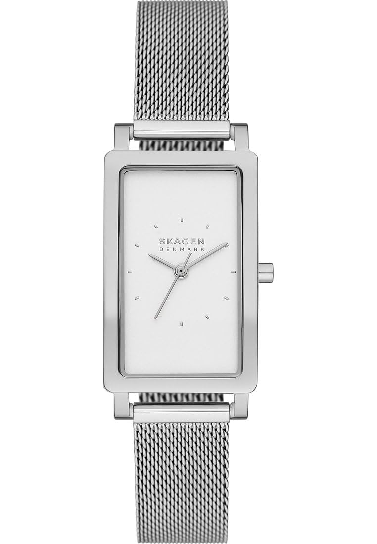 Skagen Damenuhr Hagen quarz/3 Zeiger Uhrwerk 22mm Gehäusegröße mit einem edelstahl mesh Armband SKW3096, Silber