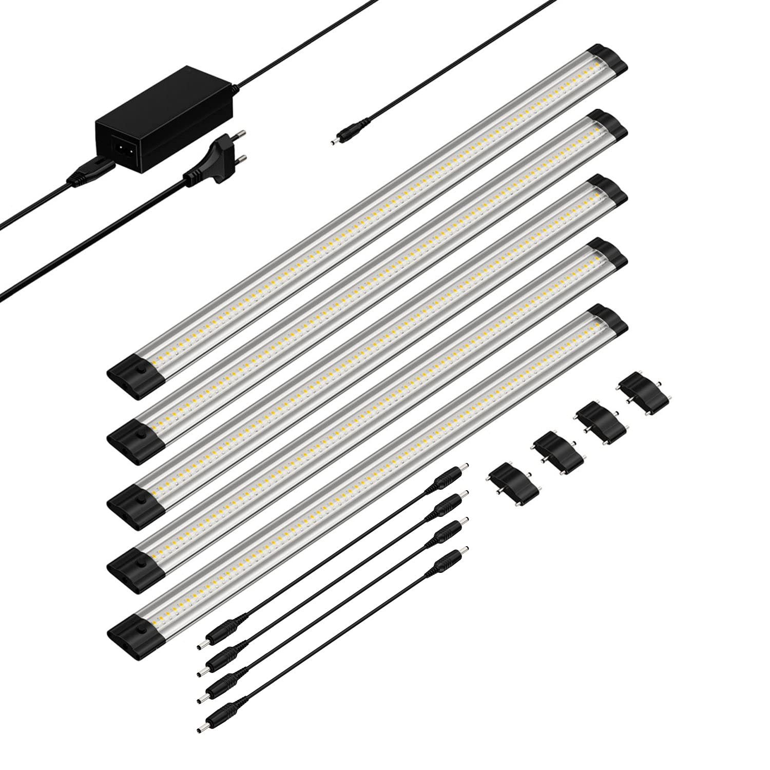parlat LED Unterbau-Leuchte SIRIS, flach, je 50cm, je 531lm, warm-weiß, 5er Set