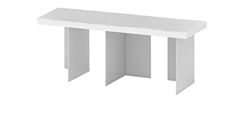 Tojo-bieg Anbaumodul klein | erweiterbares Regal | freistehendes Bücherregal | MDF beschichtet weiß, Winkel Aluminium | 80 x 28 x 26 cm