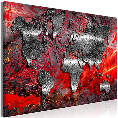 decomonkey Bilder Weltkarte 120x80 cm 1 Teilig Leinwandbilder Bild auf Leinwand Vlies Wandbild Kunstdruck Wanddeko Wand Wohnzimmer Wanddekoration Deko Abstrakt Kontinente