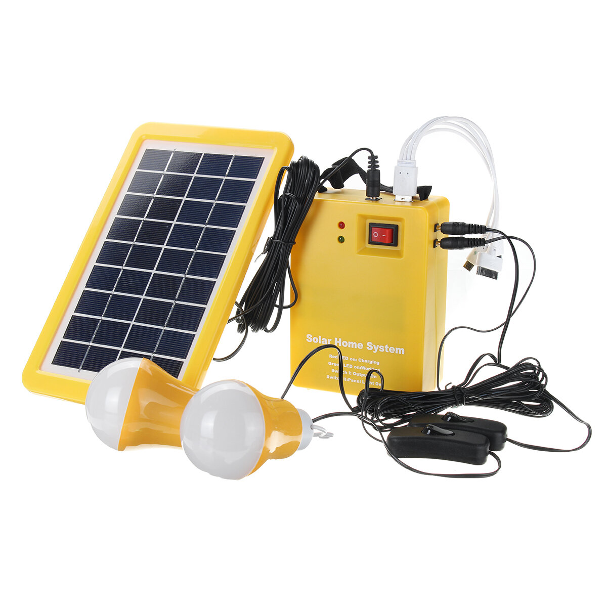12V DC Sonnenkollektoren Beleuchtung Ladegenerator Home Outdoor Energy Solarbetriebenes System