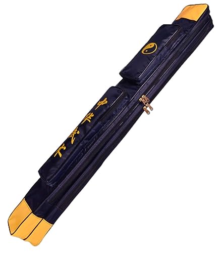 BLUEZY Tai Chi Zweilagige Schwerttasche, Traditionelle Chinesische Kampfkunst Taiji Wushu Kung Fu Qigong Verdickte Tragetasche Schultertasche Samurai-Schwertaufbewahrungstasche C,Double Pack