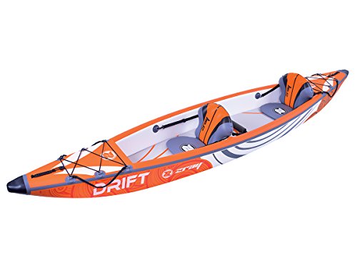 Zray Kajak Drift aufblasbares Kajak für 2 Personen, 100 % Dropstitch, 426 x 81 cm, Orange, Kayak