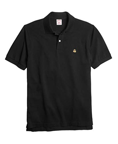 Brooks Brothers Herren Poloshirt, Originale Passform, Netz-Baumwolle, Schwarz - Schwarz - X-Groß