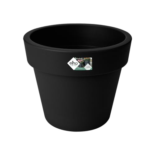 Elho Green Basics Top Planter 40 - Blumentopf für Außen - Ø 39.0 x H 33.0 cm - Schwarz/Living Schwarz