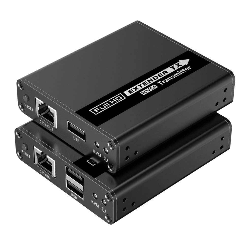 PremiumCord HDMI KVM Extender bis zu 70 m mit USB-Übertragung über Patchkabel Cat6/Cat6A/Cat7, Metallgehäuse, Kompatibel mit Full HD 1080p 60Hz