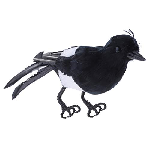 PETSOLA Lebensechte Taubenschrecke Vogelschrecke Garten Rabe Krähe Figur Black Feathered Crows Vögel - Elster