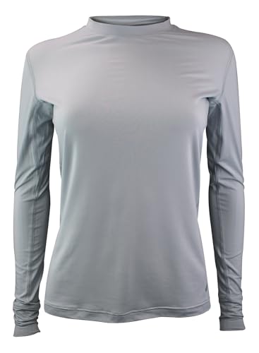 HEAT HOLDERS Damen Thermo T Shirt Langarm Innenfleece Unterziehshirt Winter, Outdoor Warm Unterhemd (L, Grau)