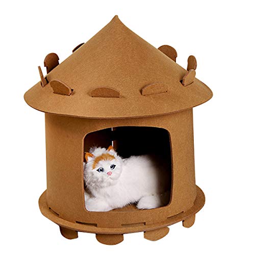 iFCOW Katzenhöhle, Filz, Katzenhaus, gemütlich, Katzenhöhle, Bett, Spielzelt für Katzen