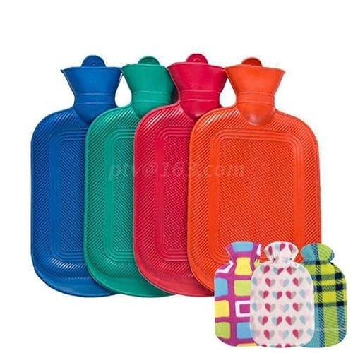 Wärmflasche Heizkissen Damen Warme Plastiktasche mit Deckel Kleine Warmwassertasche Winter Handwärmer (Vierteiliges Set)