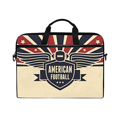 LUNLUMO Amerikanische Fußball-Flagge Hintergrund 38,1 cm (15 Zoll) Laptop- und Tablet-Tasche, strapazierfähige Tablet-Hülle für Business/Uni/Damen/Herren