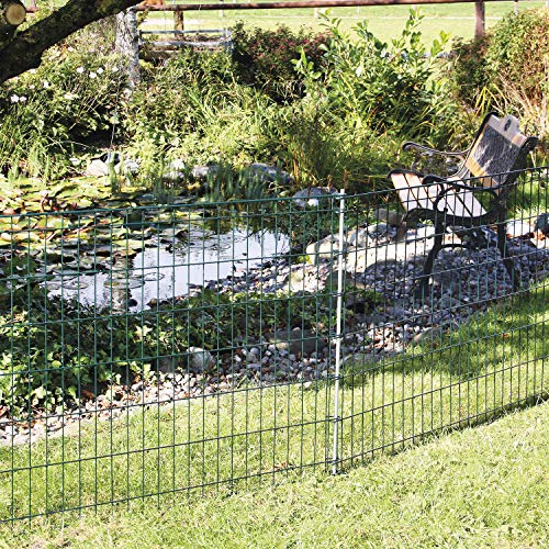 bellissa Teichschutzzaun - 7513 - Dekorativer Zierzaun für Abgrenzungen im Garten - 116 x 80 cm, grün - 5er Set