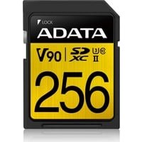 ADATA Premier ONE V90 Speicherkarte 256 GB SDXC Klasse 10 UHS-II - Speicherkarten (256 GB, SDXC, Klasse 10, UHS-II, 275 MB/s, Schwarz, Gold)