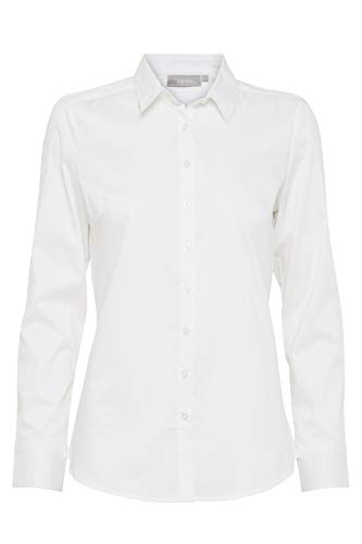 fransa Damen Bluse Langarm 20600181, Größe:XL, Farbe:White (60002)