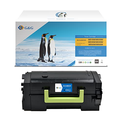 G&G Tonerkartusche Ersatz für Lexmark 58D2X00 MX822ade MS823dn MS823n MX722adhe MX721ade (1 Schwarz)