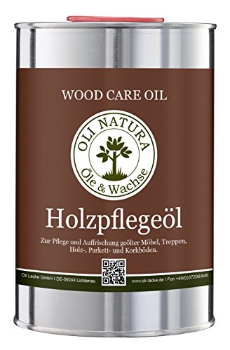 OLI-NATURA Holz-Pflegeöl für innen (geeignet für Möbel, Treppe, Parkett und Holz-Boden), 1 Liter, Farblos/natur