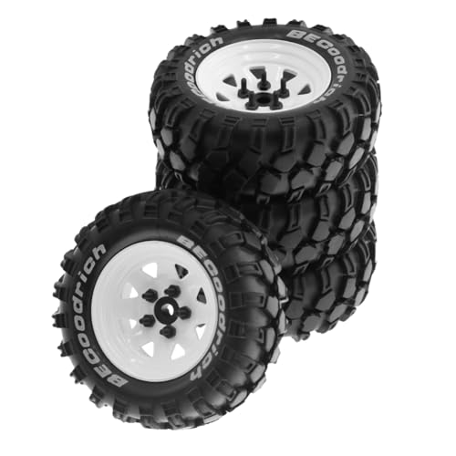Biwwubik 1,9 Zoll Beadlock Radreifen aus Metall für Auto Klettern Fernbedienung 1:10 Axial SCX10 90046 TRX4 Redcat GEN8, Weiß