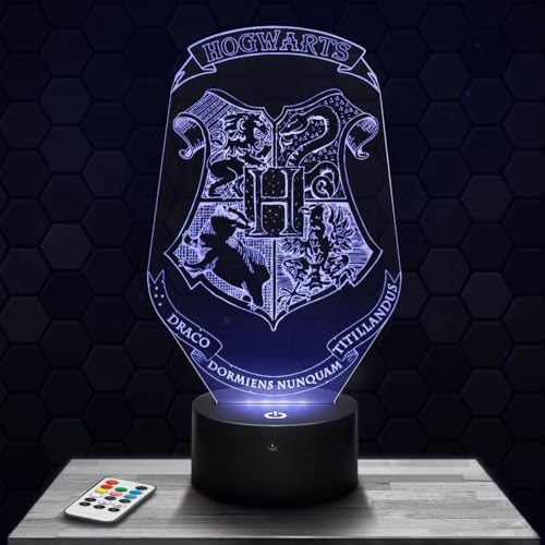 Nachttischlampe, Touch-Nachtlicht Harry Potter Poudlard 3D-LED-Lampe Illusion, Geschenkidee Weihnachten Geburtstag Junge und Mädchen Nachttischlampe Kinder- oder Erwachsenenzimmer