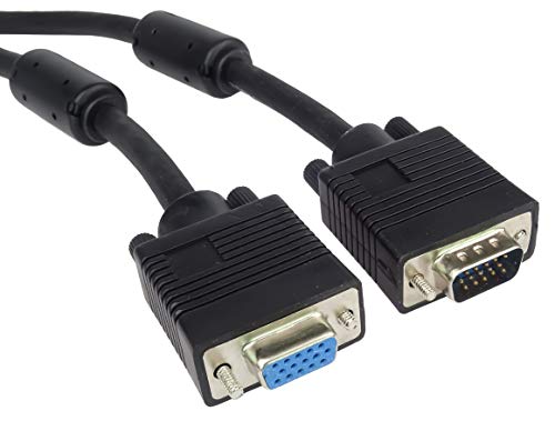 PremiumCord VGA Verlängerungskabel 7 m, M/F, HQ (Koax), SVGA Video Monitor Coaxial Kabel für FULL HD 1080p, DDC2, schwarz, kpvc07