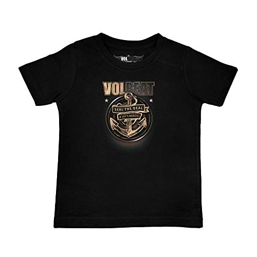 Metal Kids Volbeat (Anchor) - Kinder T-Shirt, schwarz, Größe 92 (2-3 Jahre), offizielles Band-Merch