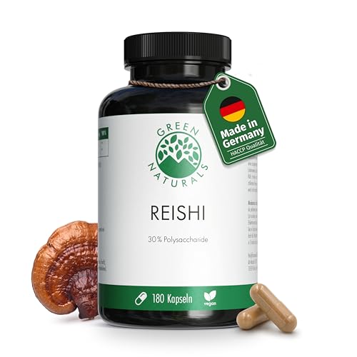 Reishi Extrakt (180 Kapseln á 650mg) - deutsche Herstellung - 100% Vegan & Ohne Zusätze - Vorrat für 3 Monate