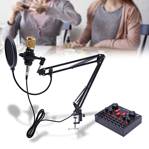 Audio Mixer Kondensatormikrofon Kit Gaming Mikrofon Mit VBS Soundkarte Und Kragarmhalterung USB Microphone Für Live-Streaming, Gesang,Gamer