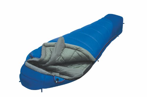 ALEXIKA Camping & Outdoor Schlafsack Mountain Compact, rechte Reißverschluss Mumienschlafsäcke, blau/grau, 210 x 80 x 55 cm