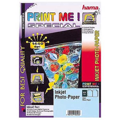 Hama PrintMe! Spezial Inkjet-Papier; hochglänzend; DIN-A4; 160g/m²; 1440di; 50 Blatt