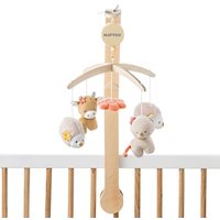 Nattou Wooden Musical Mobile Mila, Lana and Zoe, One Size cm, Sand beige