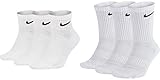 Nike 3 kurze und 3 lange Socken Sparset 6 Paar Weiß Schwarz oder gemischt, Farbe:weiß, Größe:42-46
