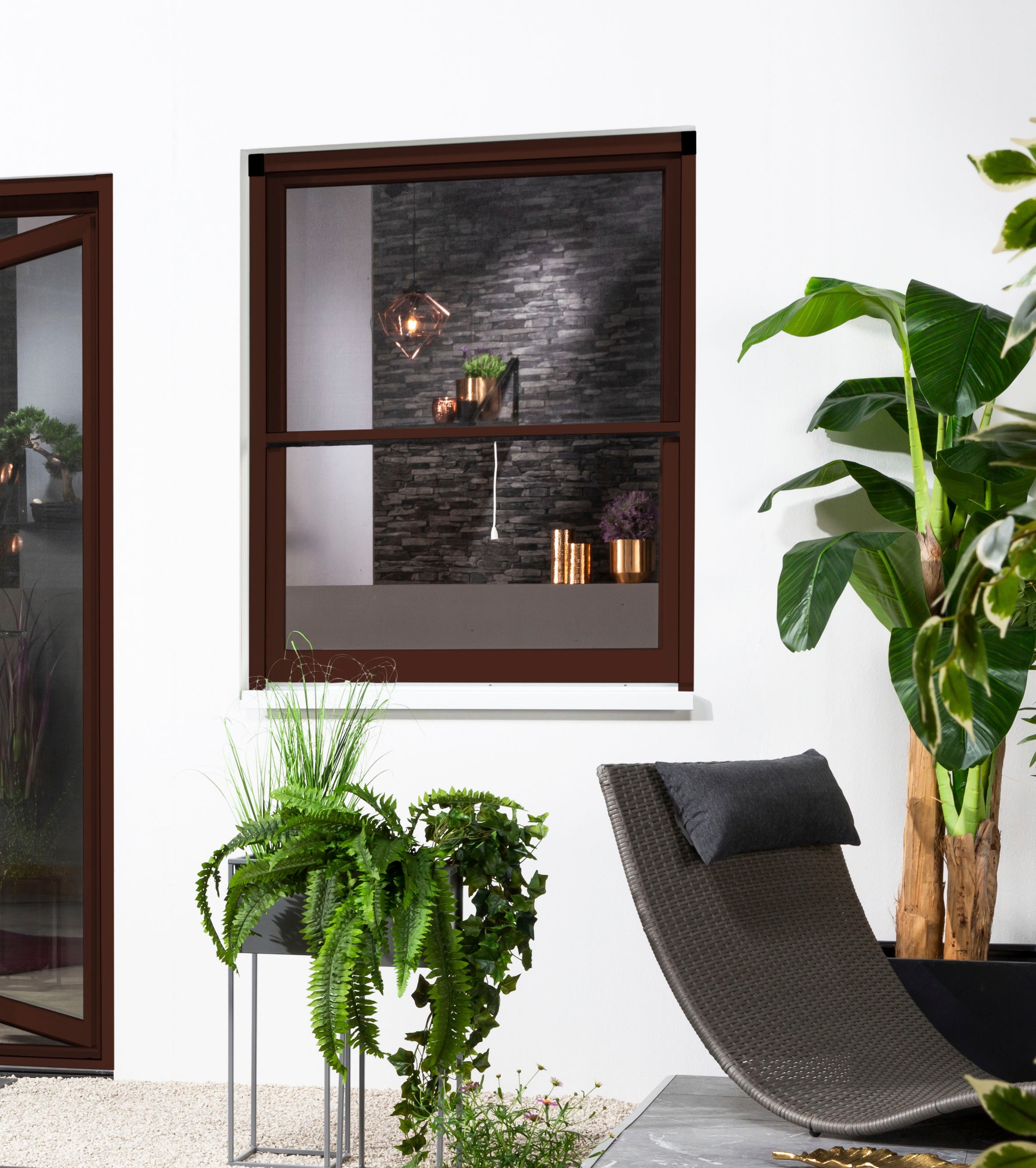 hecht international Insektenschutz-Fensterrahmen "SMART", 100x160 cm, kürzbar