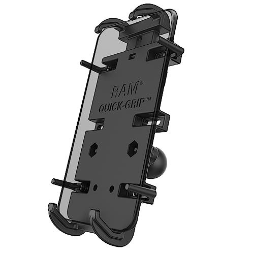 Ram Mounts Quick Grip Phone Holder for Larger Devices W/Diamond, W126109002 (Larger Devices W/Diamond Base Quick-Grip XL, Mobile Phone/Smartphone, Passive Holder, Black)