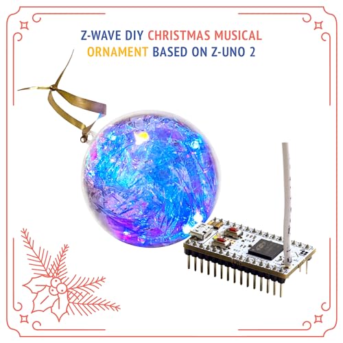 Z-Wave DIY Christbaumkugel mit Musik, spielt Weihnachtslieder und Funkeln Funktioniert mit Home Assistant, Smart Things, Z-Wave.Me und Anderen Z-Wave Controllern